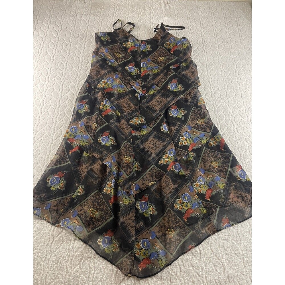 FREE PEOPLE Sz 4 WOMEN'S BOHO RUFFLE DAISY CHAIN 4-V- MULT-LAYER SWING DRESS